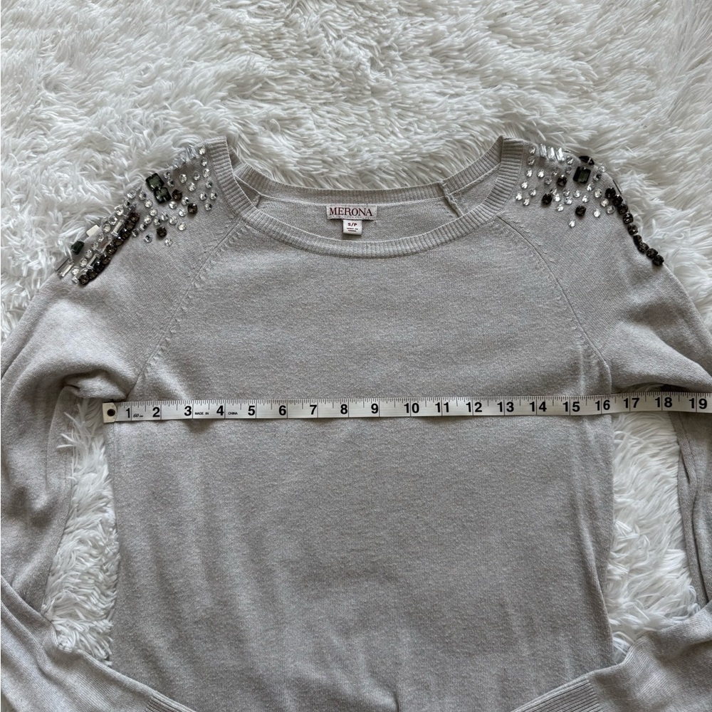 Merona Jeweled Shoulder Light Sweater - Picture 8 of 10